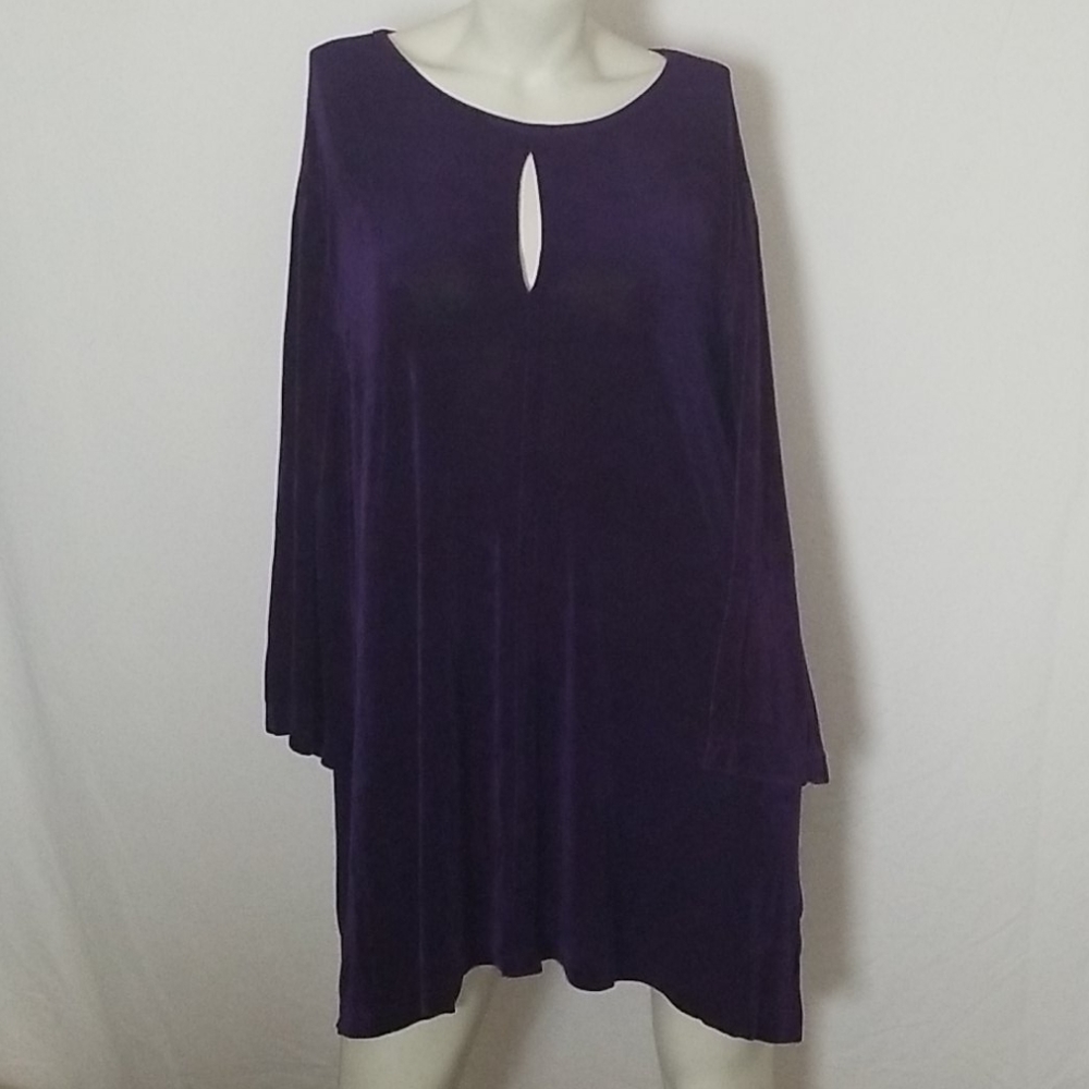 ::SALE::  Women's Stretchy Keyhole Elbow Length Blouse Plus Size 5X